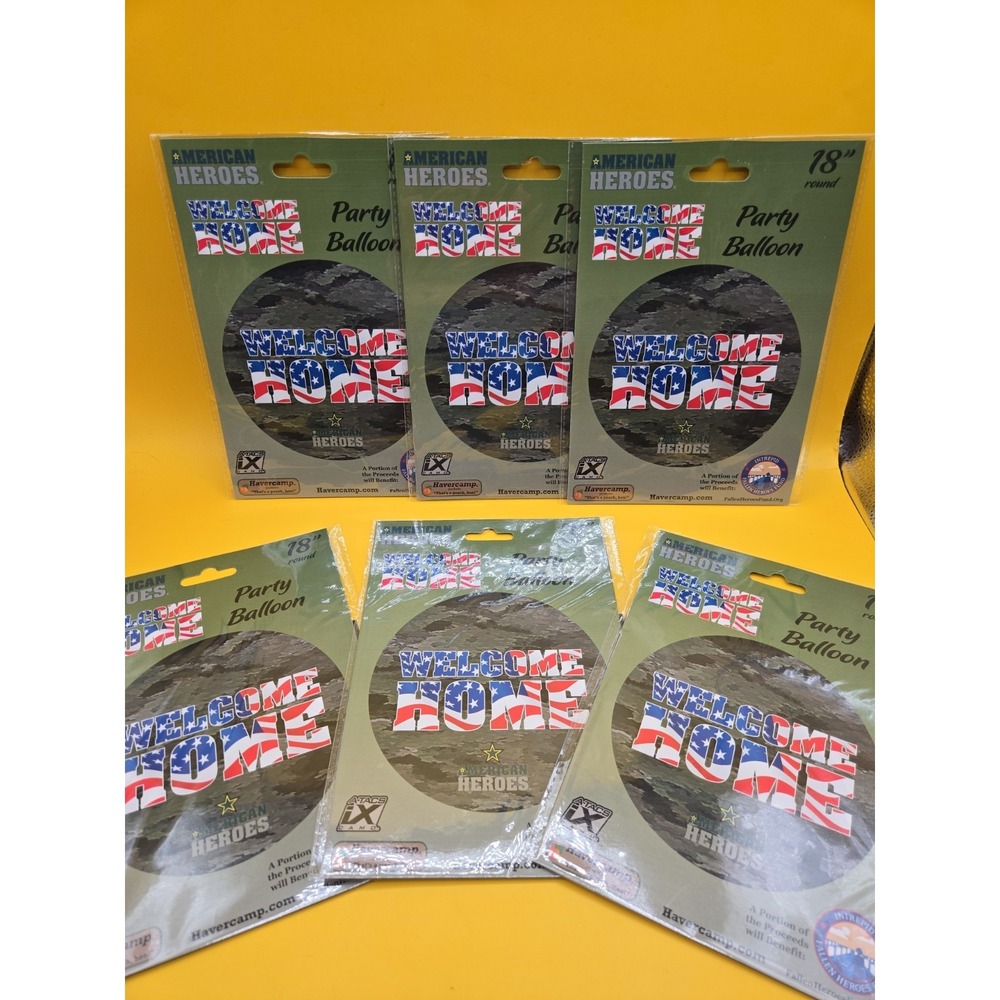 Welcome Home American Heroes Mylar Balloon Lot Of Six Camouflage